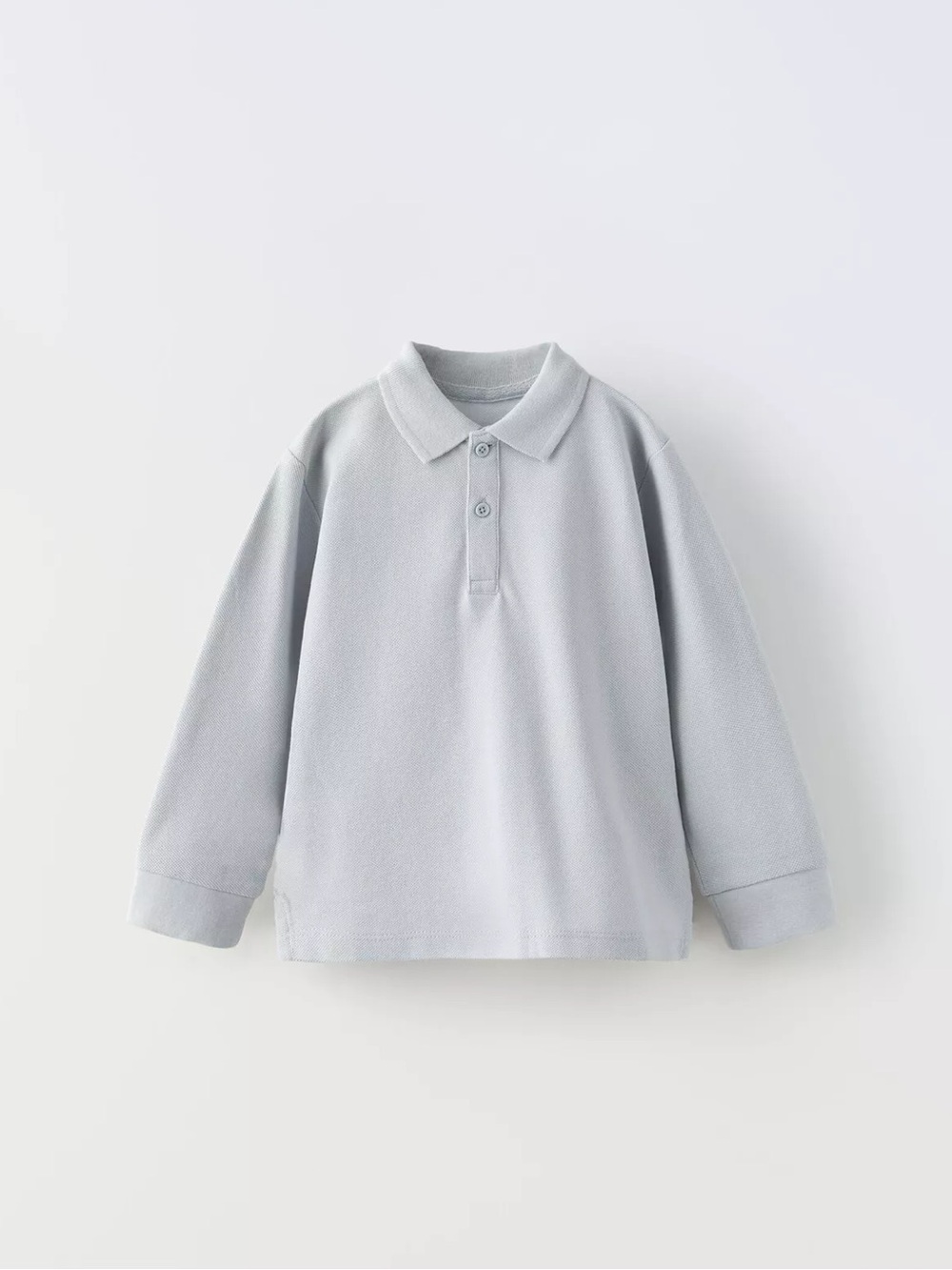 Zara Light Gray Kids Long-Sleeve Polo BASIC PETER PAN COLLAR SHIRT